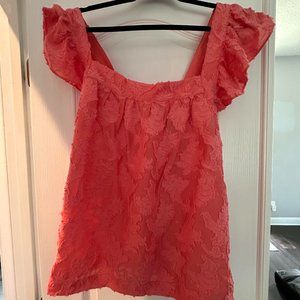 Anthropologie Coral Pink Top